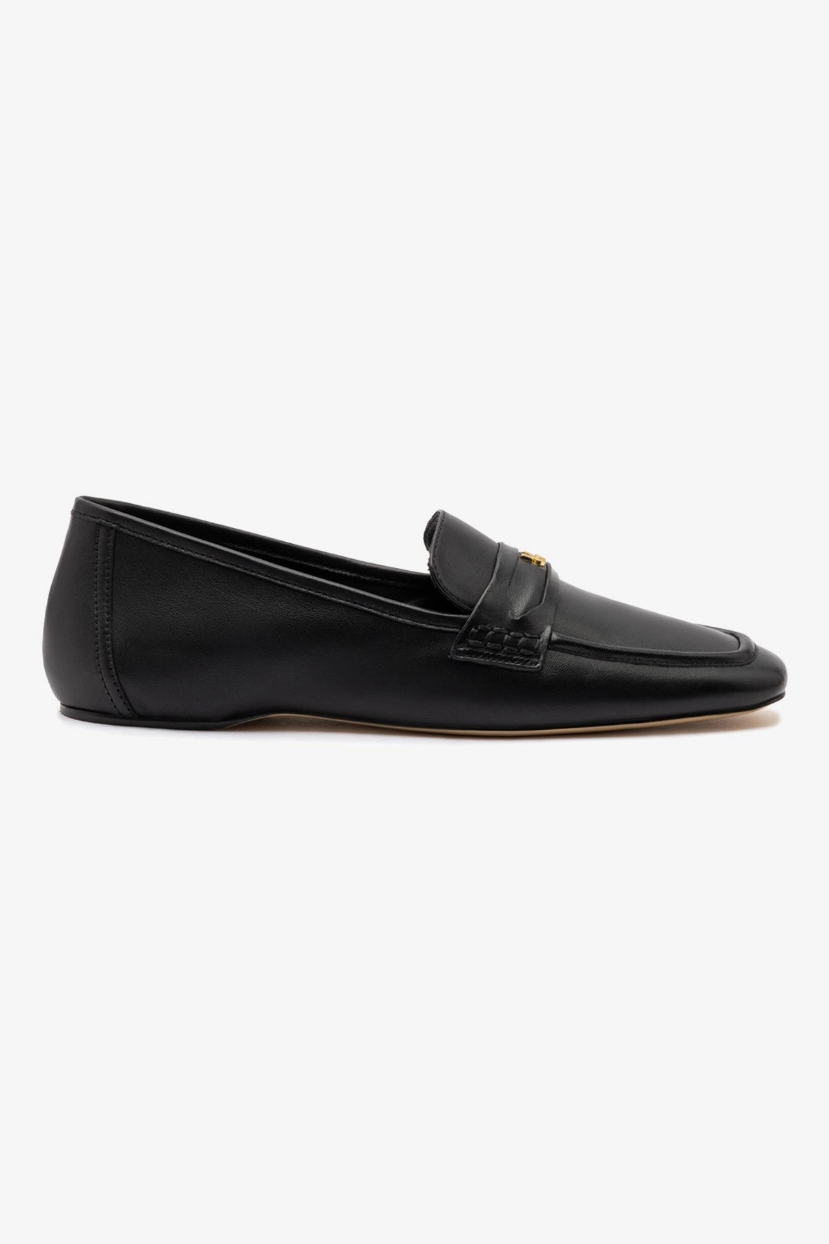 Suki Flat Loafer In Black Leather Light Lane Calm Lane