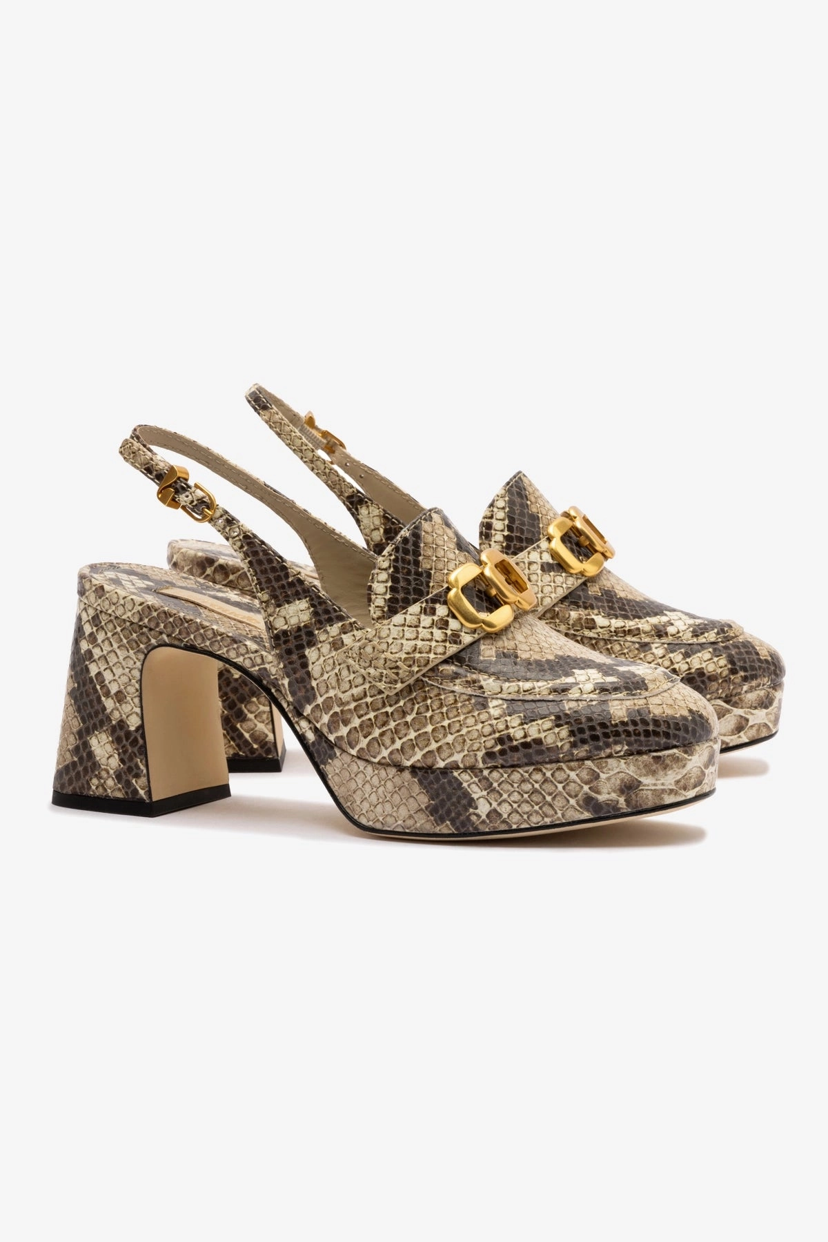 Harrington Loafer Low In Neutral Snake Leather Easy Clean