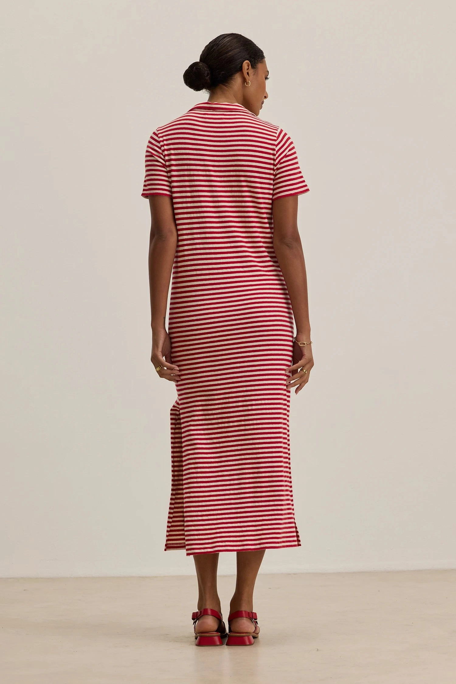 Khan Yarn Dye Jersey Stripe Dress Cotton Touch Light material