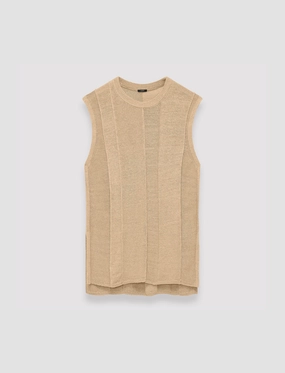 Outdoor Style Wardrobe Must Linen Blend Knitted Tank Top