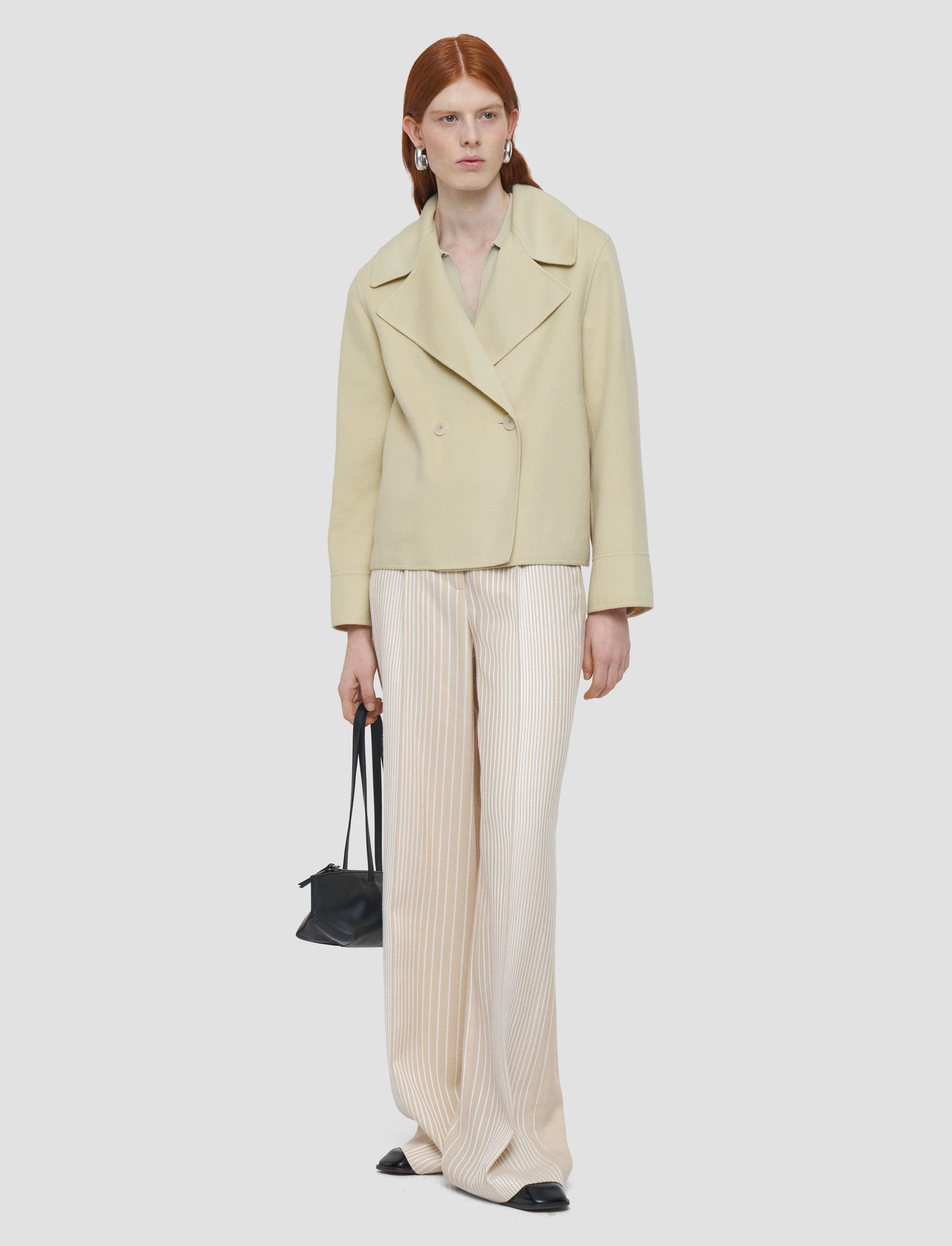 Hidden Storage Compartments Sport Fit Rollet Light Double Face Wool Jacket