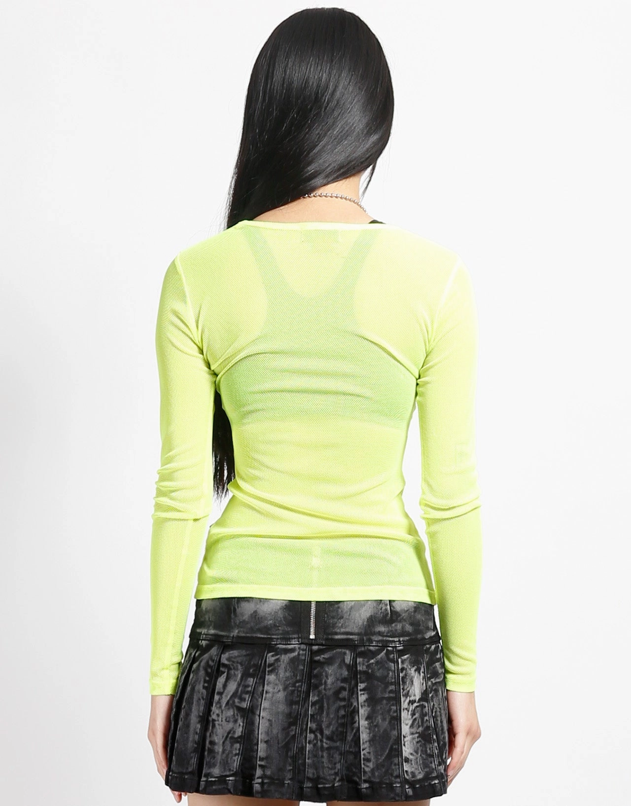NonRestrictive Armholes LADIES LONG SLEEVE FISHNET LIME