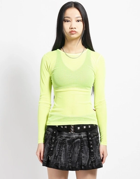 Soft Touch LADIES LONG SLEEVE FISHNET LIME