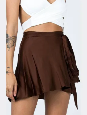 Multi Pocket System SOLID COLOR HIGH WAISTED CHIFFON SHORT SKIRT