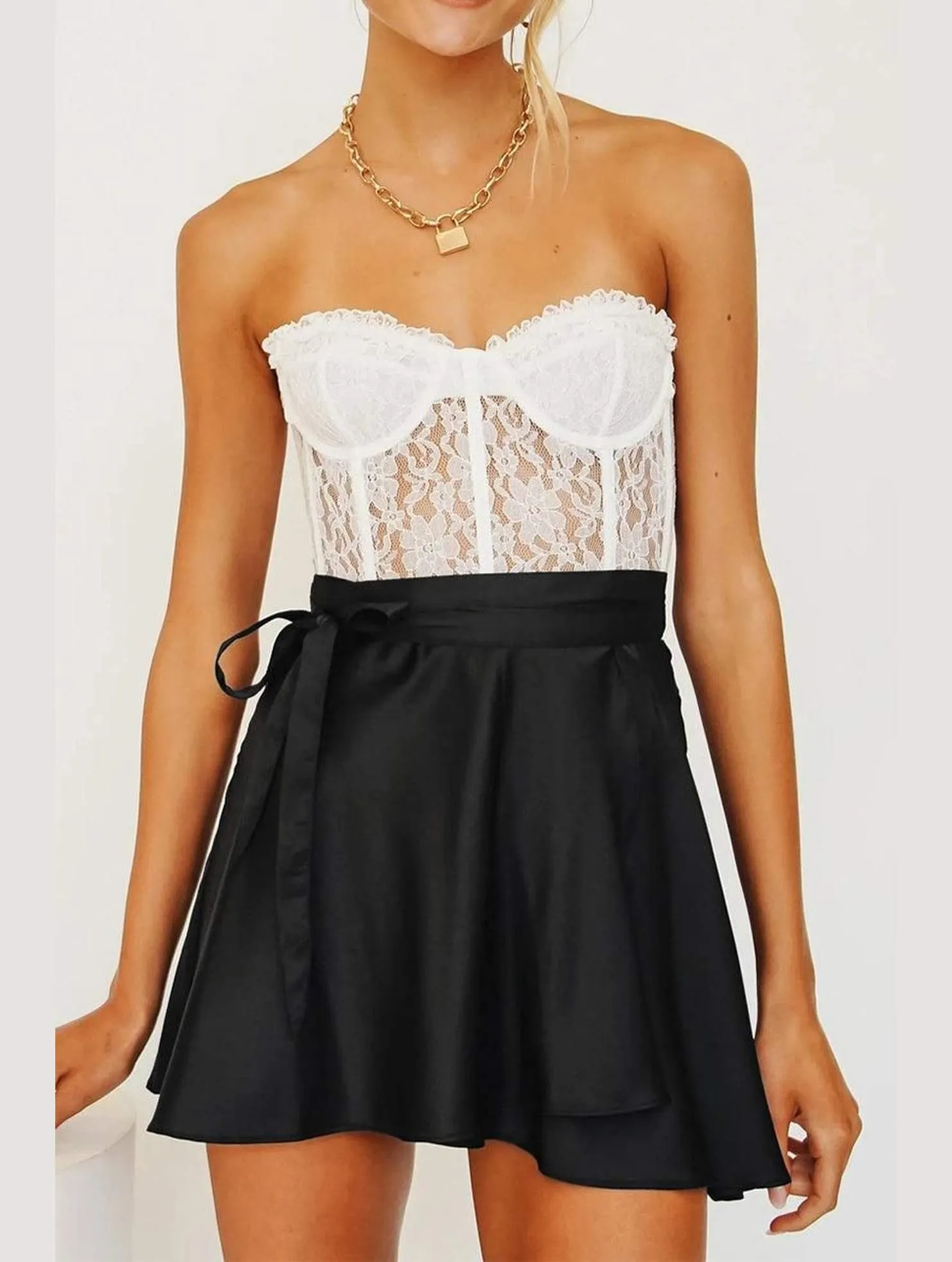 Comfy Wear SOLID COLOR HIGH WAISTED CHIFFON SHORT SKIRT