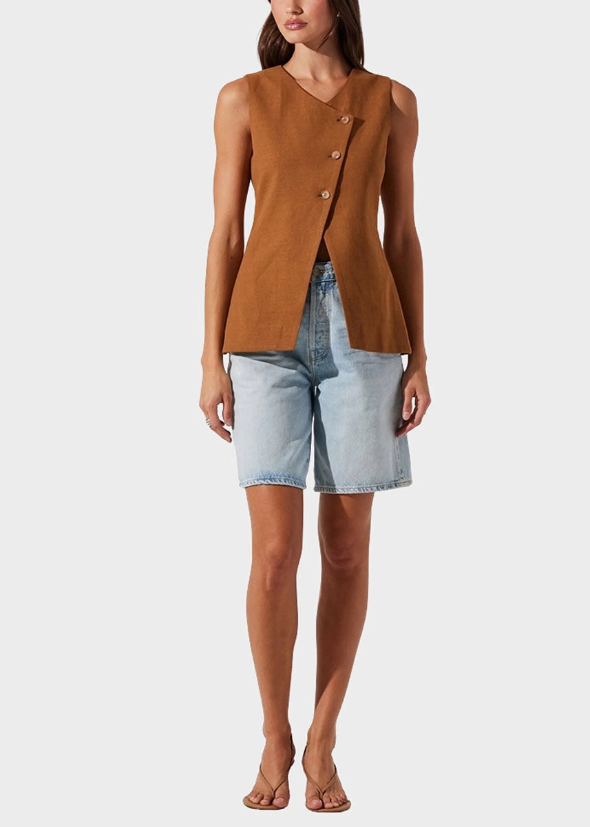 Non Restrictive Collar HeatRegulating Sonja Vest - Brown