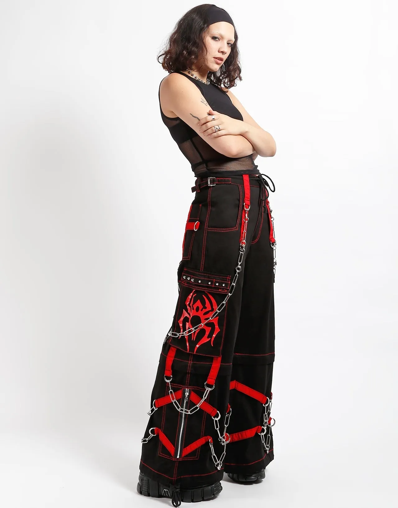 SPIDER ZIP OFF PANT RED Relaxed Wear High Durability Stitching