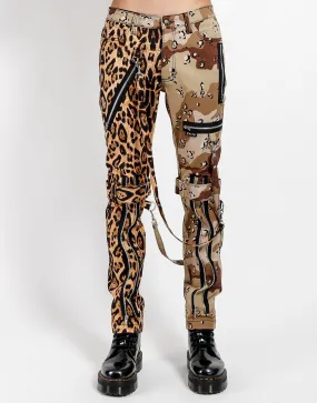 SPLIT LEG BONDAGE PANT LEOPARD AND SAND CAMO Secure Closures Seamless construction
