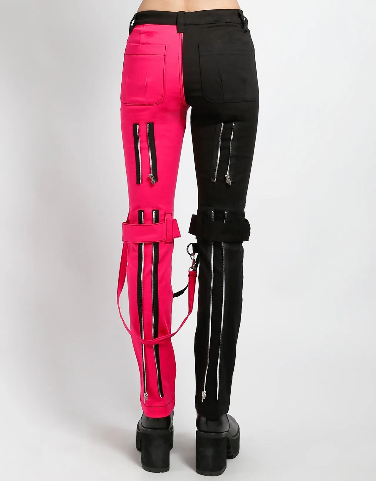 SPLIT LEG BONDAGE PANT PINK NonIrritatingSeams FunctionalZipper