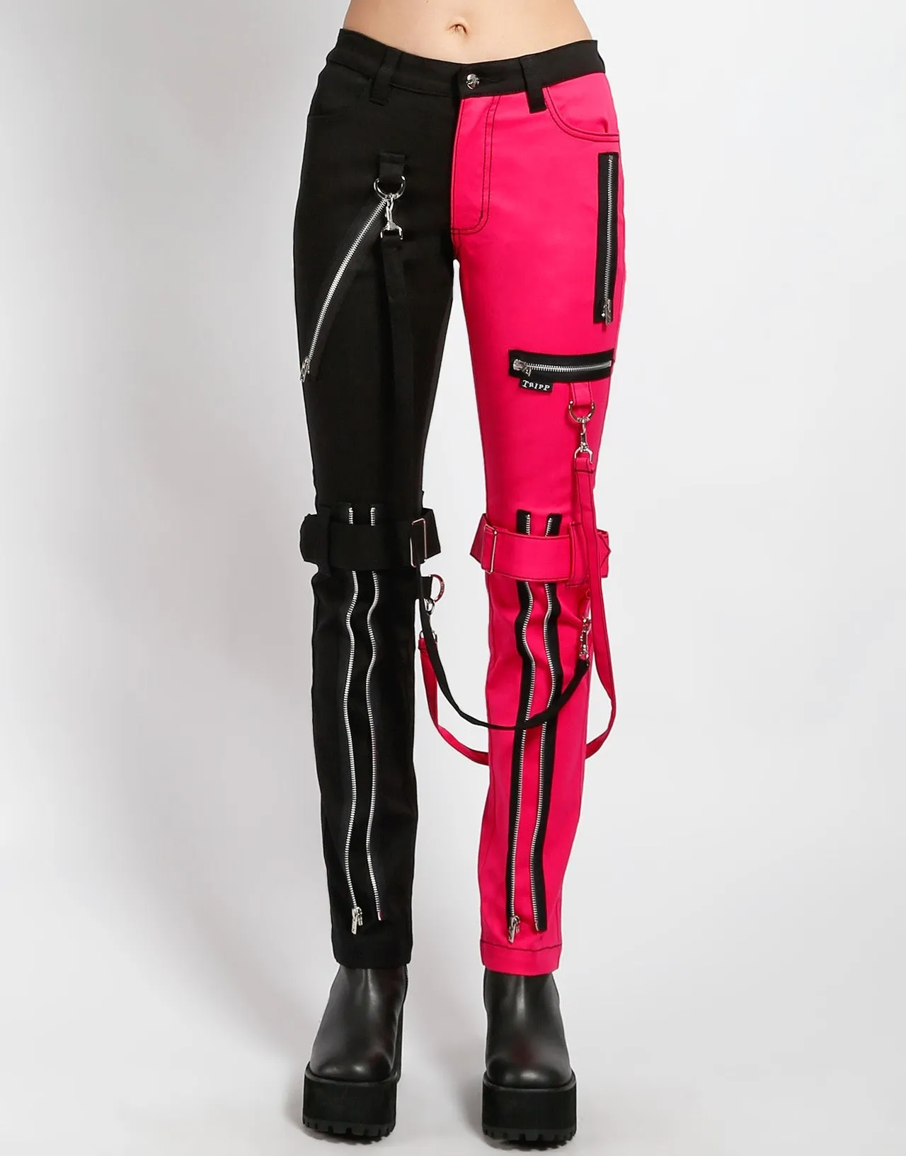 Slim Look Comfortable Style SPLIT LEG BONDAGE PANT PINK