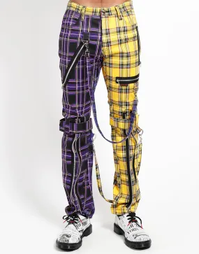 SPLIT LEG BONDAGE PANT PURPLE/YELLOW PLAID Agile Fit Lightweight Construction