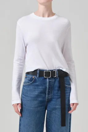 Heathered Fabric Sabine Cropped Long Sleeve
