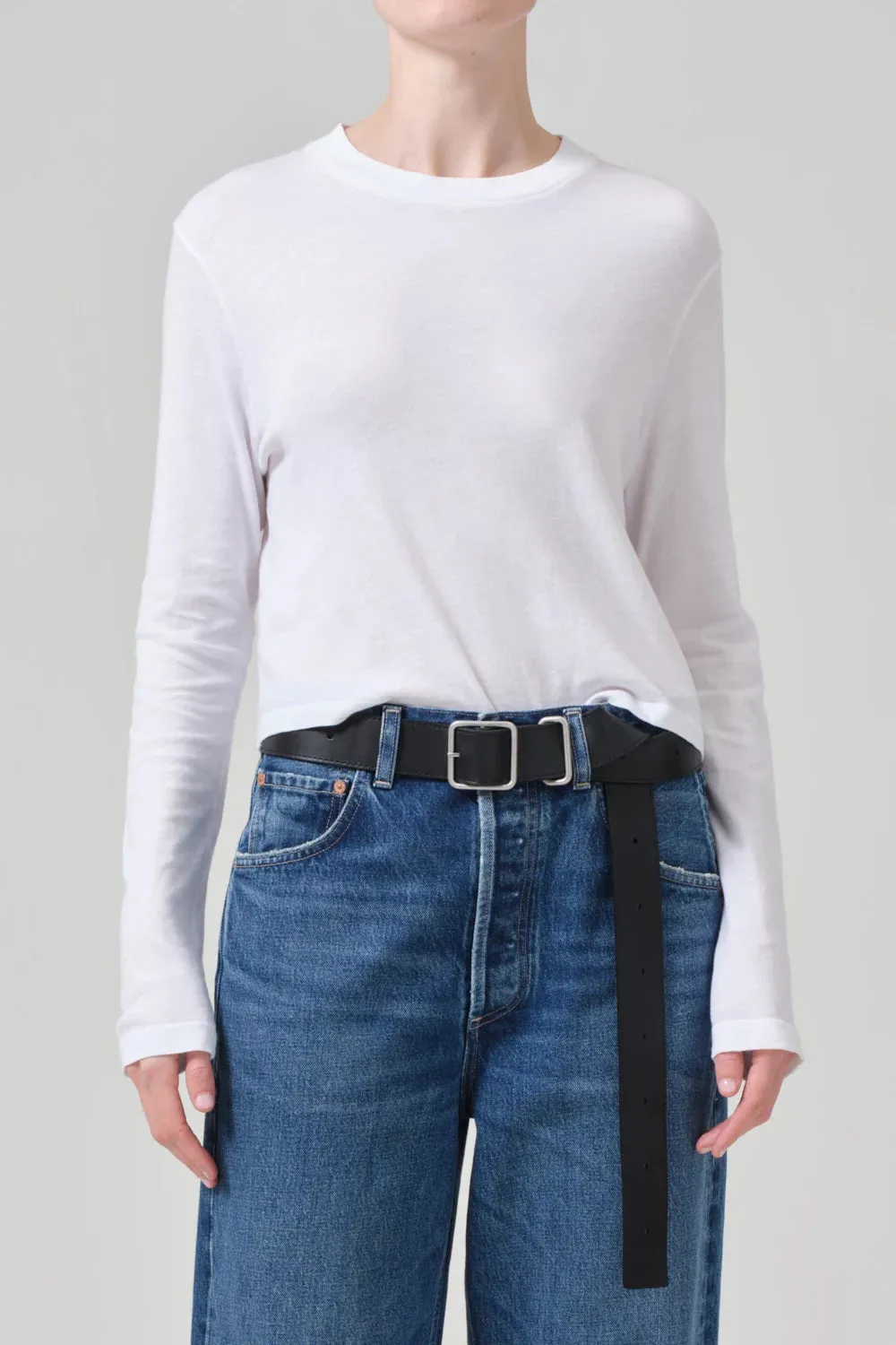 Heathered Fabric Sabine Cropped Long Sleeve