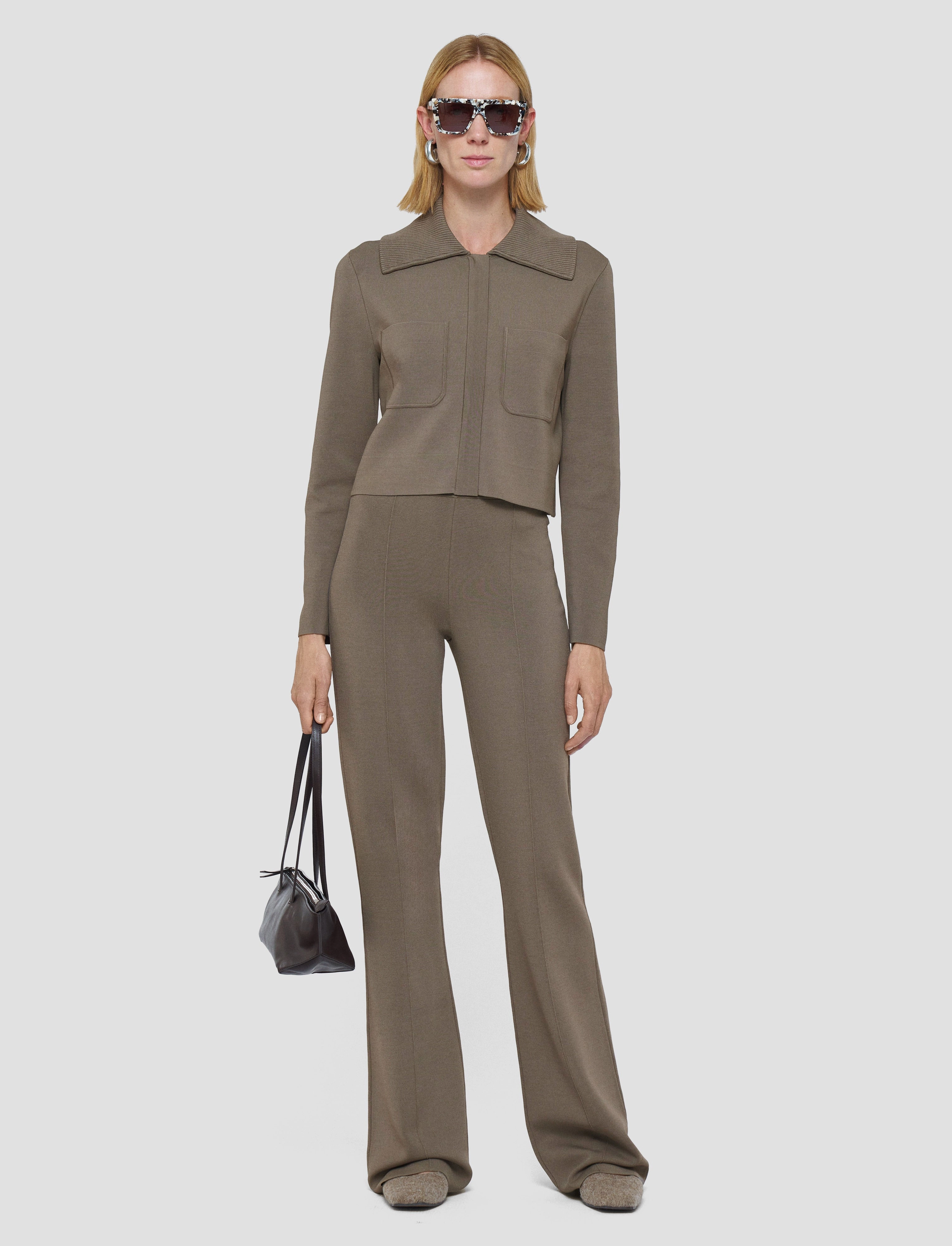 Milano Knit Stretch Short Jacket SheerWeight Knit Stylish Staple