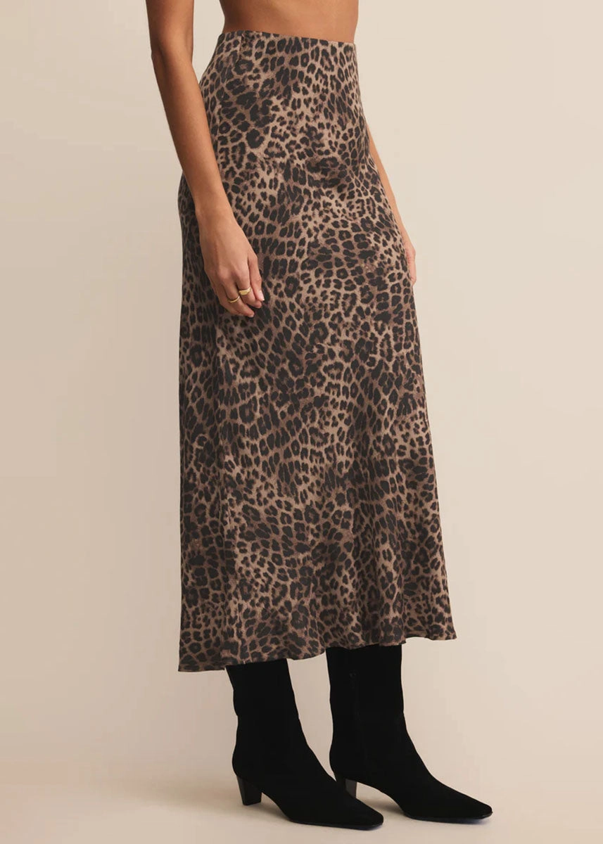 Izabel Leopard Skirt - Desert Tan Trendy Design
