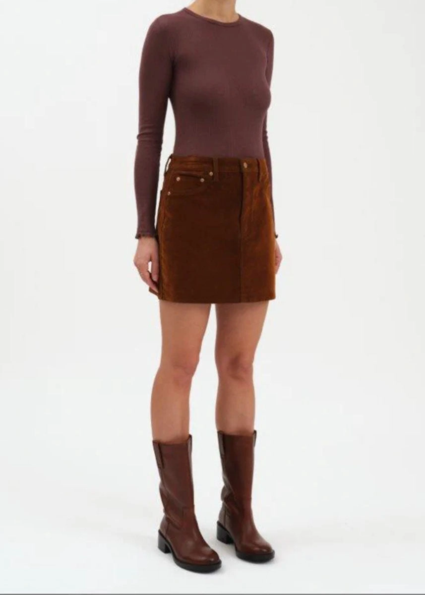 Chill Wear Stash High-Rise Mini Skirt - Cognac