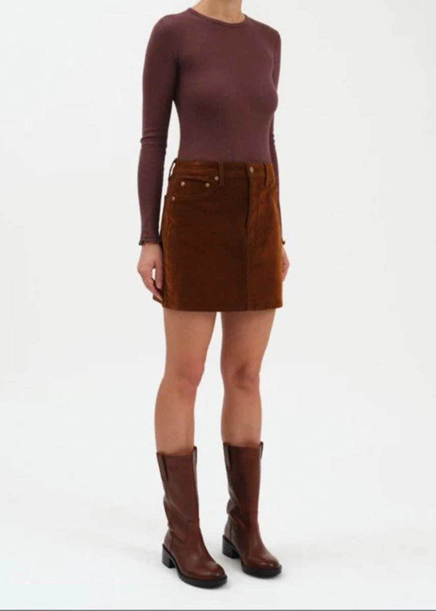 Stash High-Rise Mini Skirt - Cognac Breathable Mesh Panels