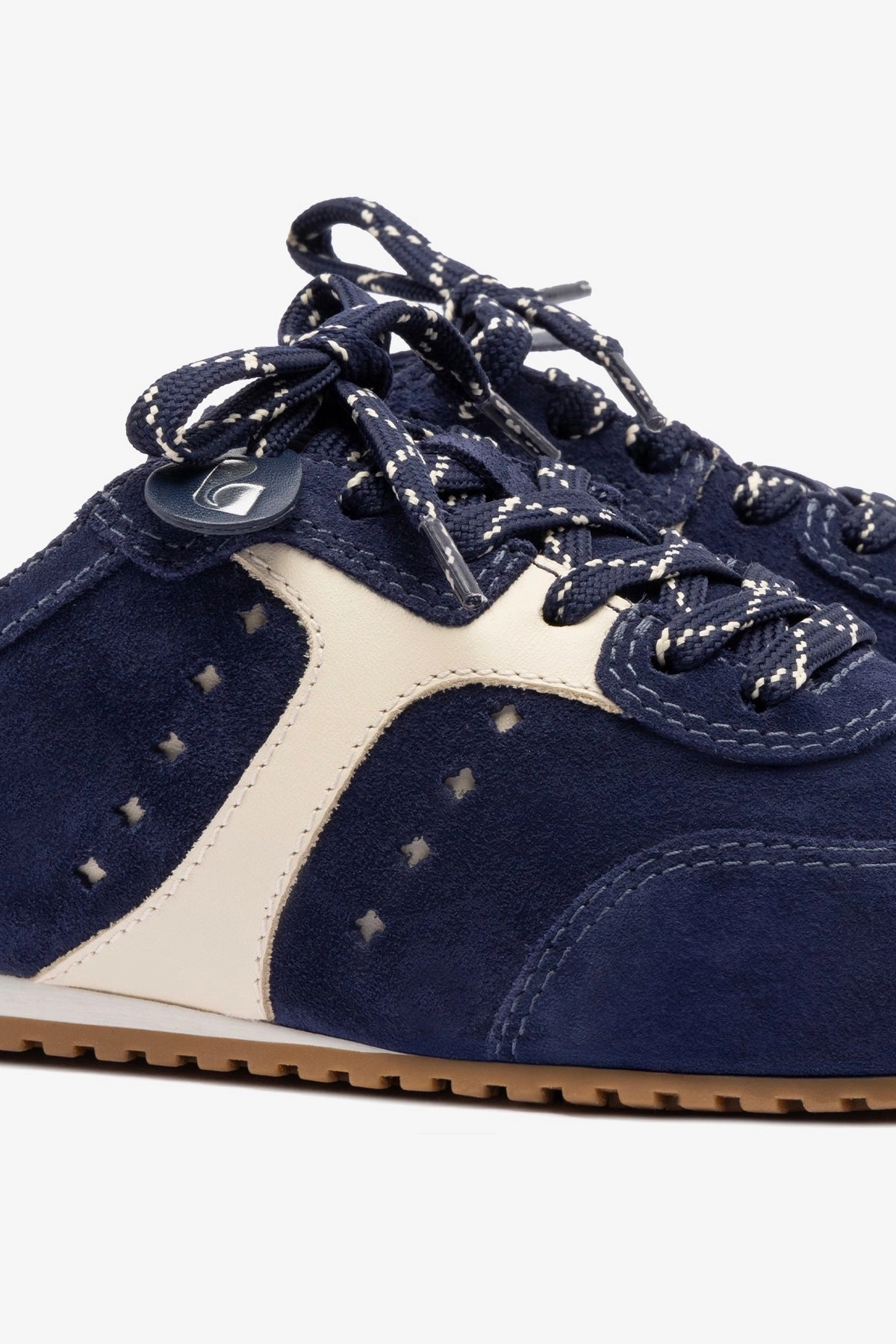 Casual Shoes Odor Control Tech Stella Mule In Navy Suede and Ivory Leather