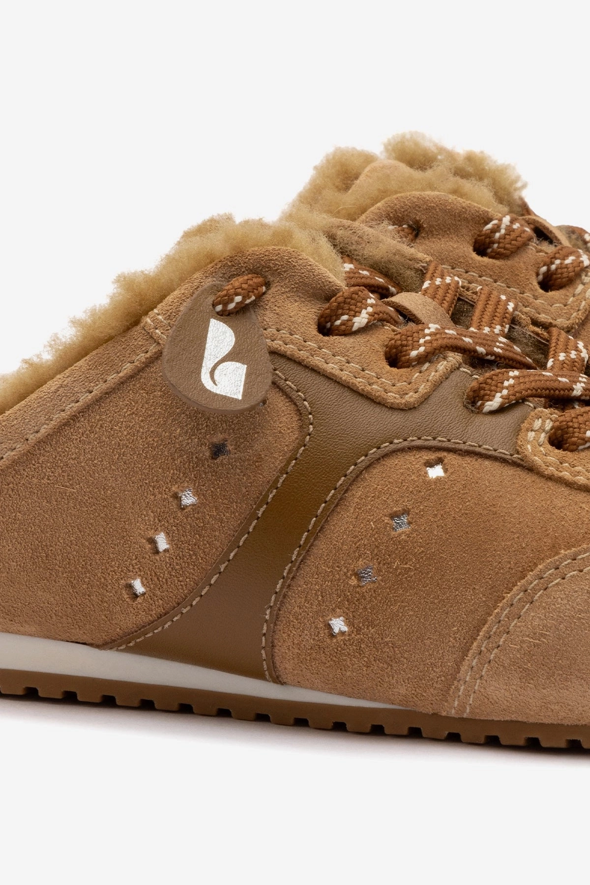 Stella Mule In Peanut Suede And Natural Shearling Trendy Appearance