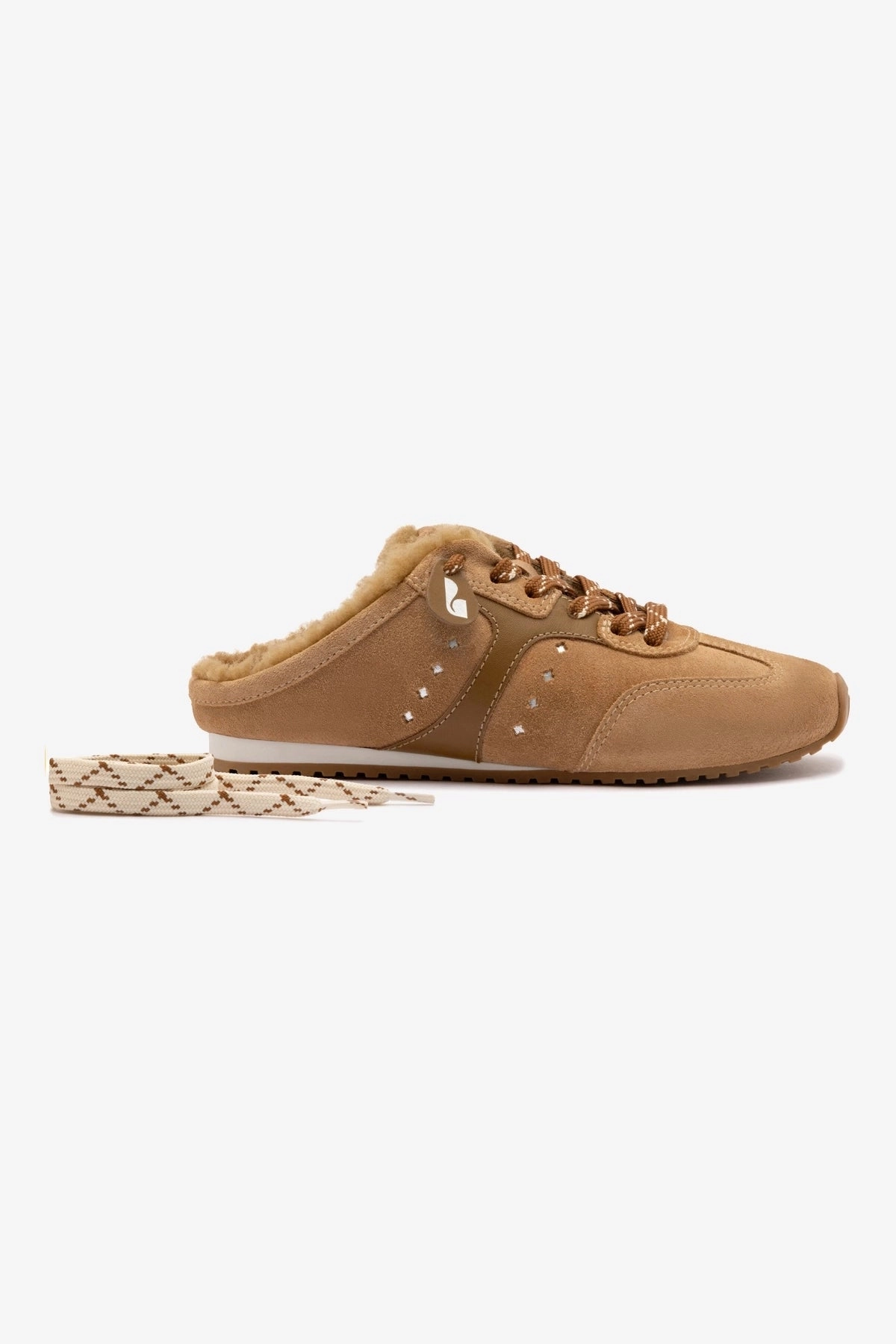 sports shoes Stella Mule In Peanut Suede And Natural Shearling