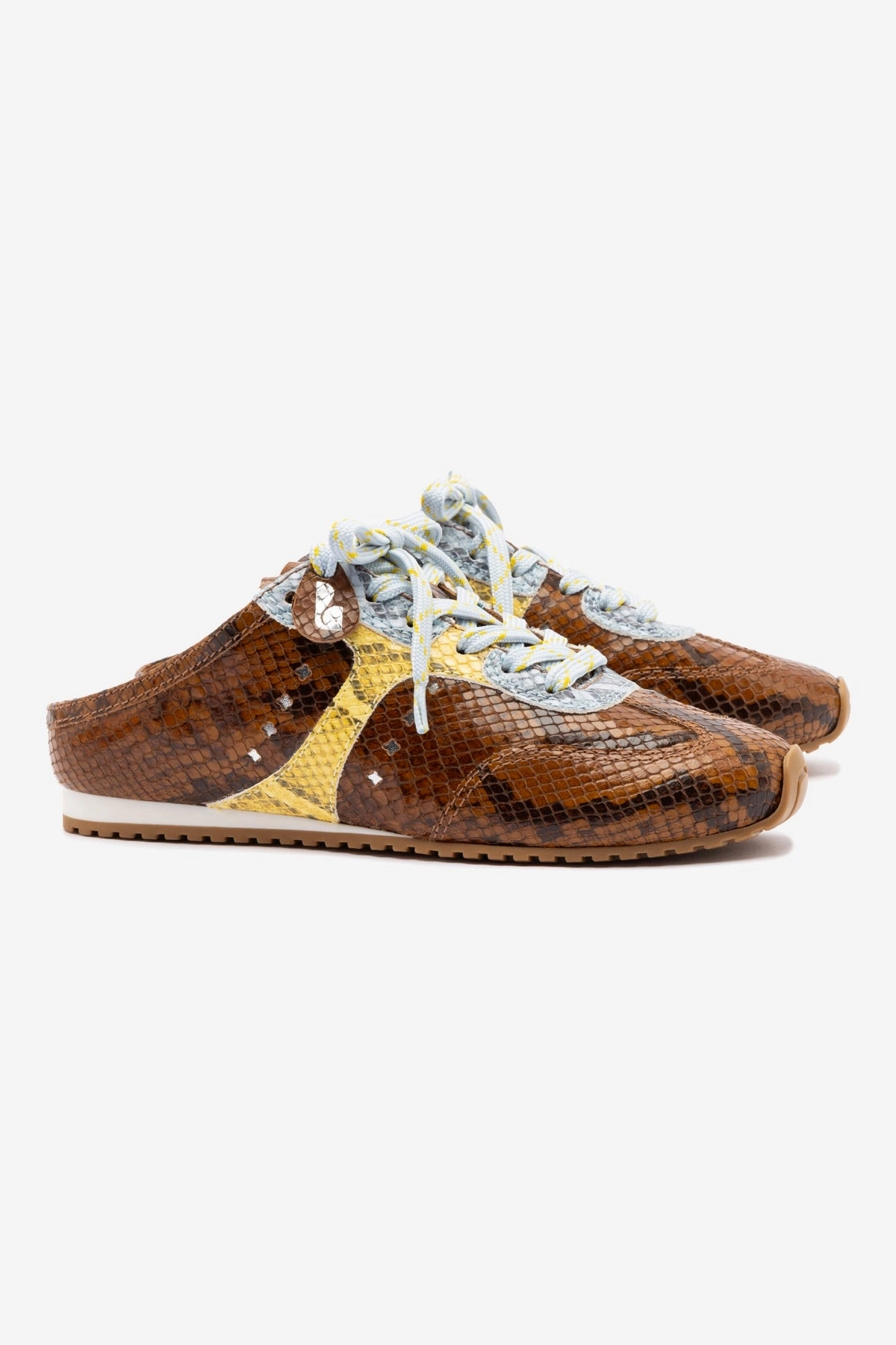 Flexible Outsole Flexure Stella Mule In Python Printed Leather