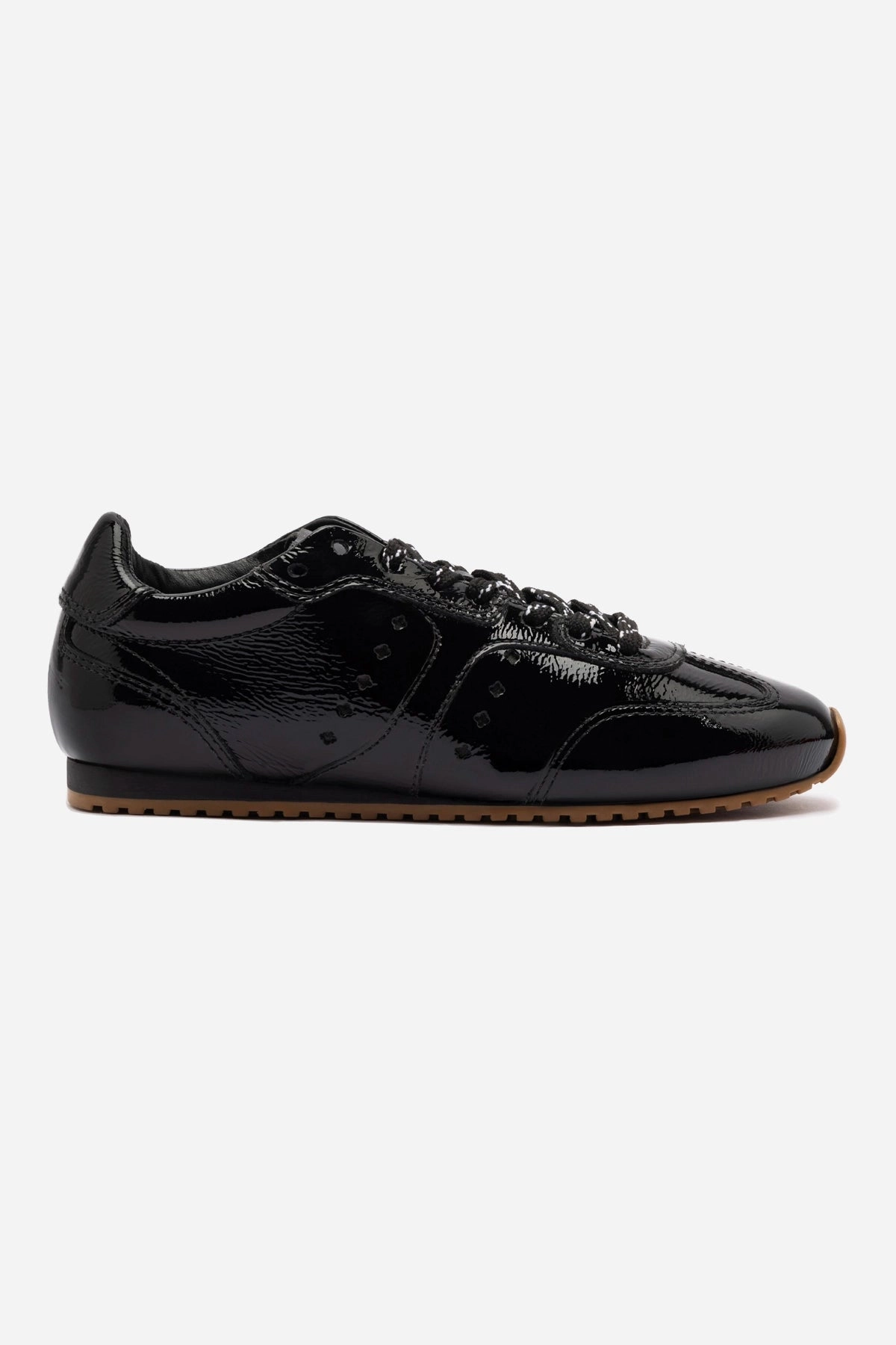 Stella Sneaker In Black Patent Leather Swift Step Hiking
