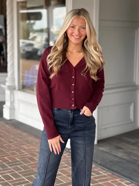 DoubleLayeredCuffs Steve Madden Lauryn Cardigan in Wine