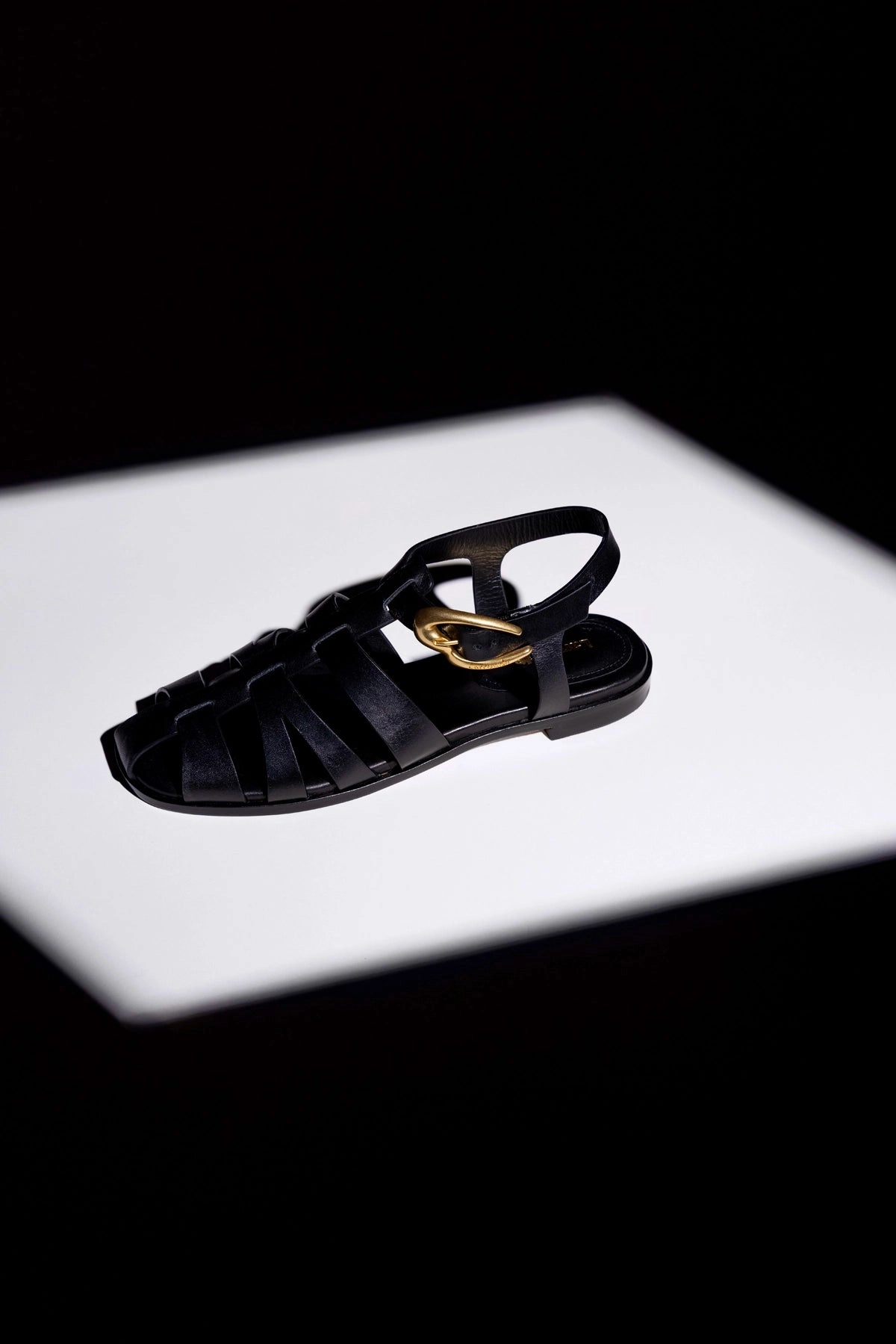 Vacation Mode Stevie Flat Sandal In Black Leather