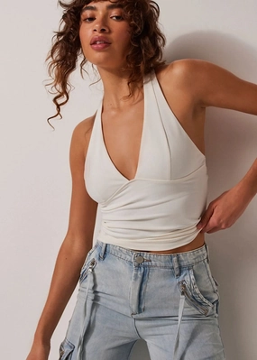 BambooBlend Stain Resistant Treatment Still Here Halter - Ivory