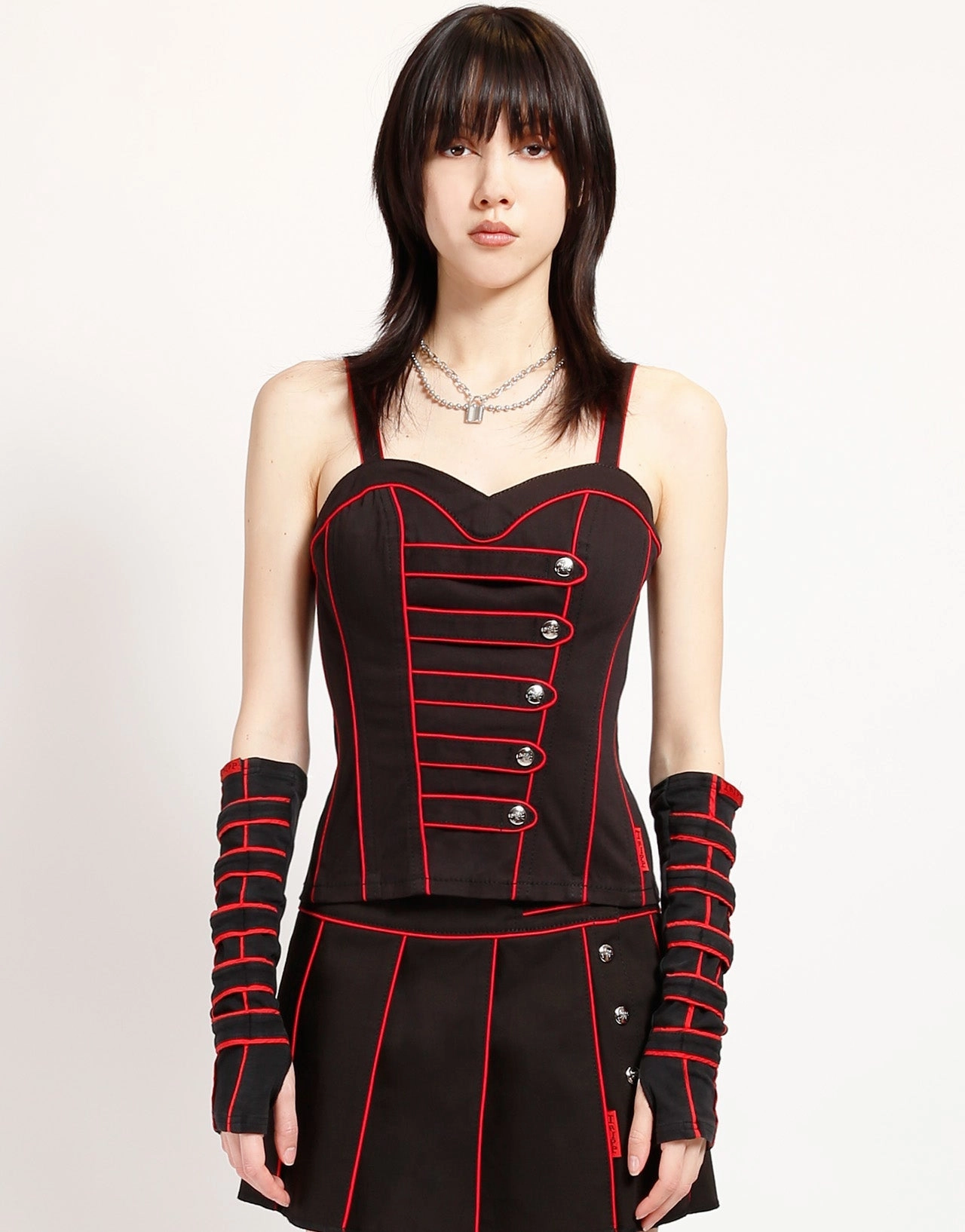 Reinforced Shoulder Panels BAND CORSET RED