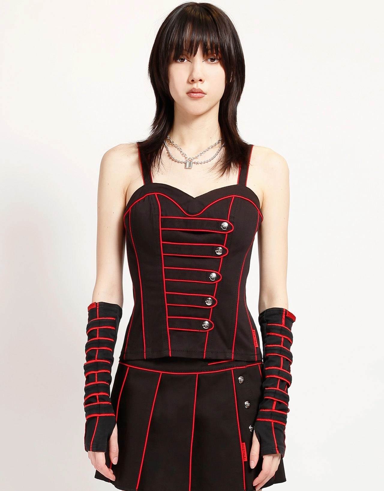Casual dress NonRestrictiveSilhouette BAND CORSET RED