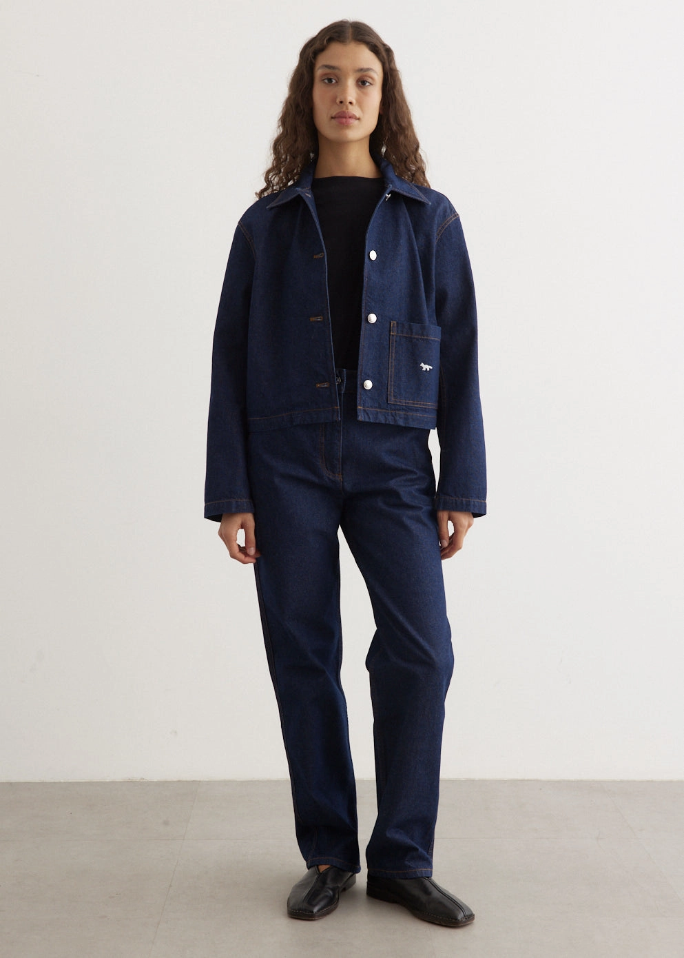 Straight Denim Jeans Daily Uniform Elegant Bold Look