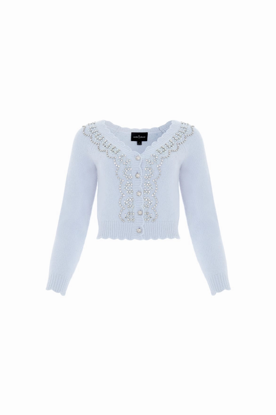 Seasonal Warmth Embellished V-Neck Short Cardigan