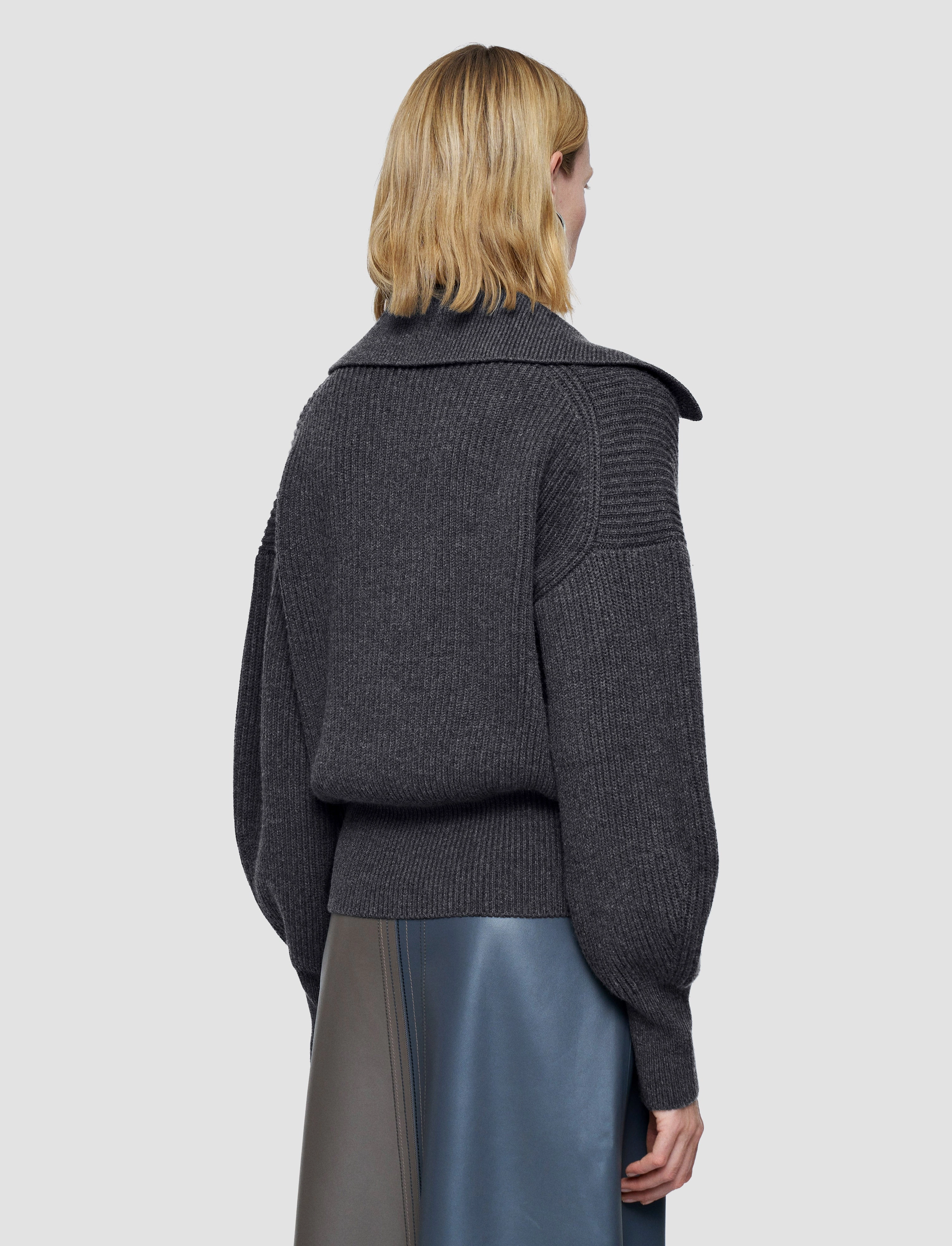 Light Cardigan Stitch Open Neck Jumper simple design DropShoulder Design