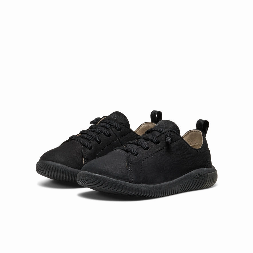 Comfortable Travel Little Kids' KNX Leather Sneaker  |  Triple Black