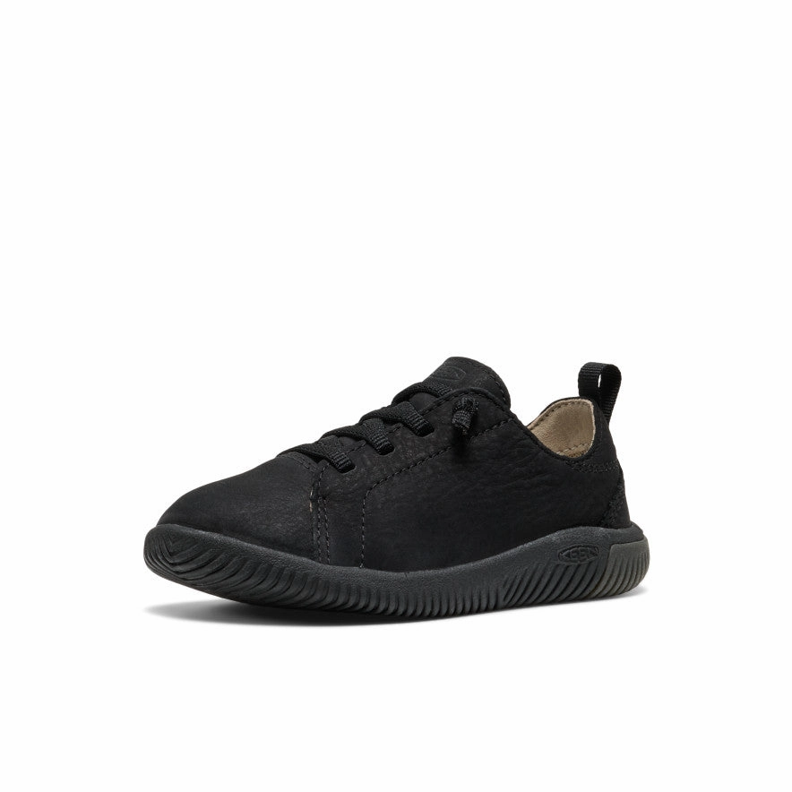Little Kids' KNX Leather Sneaker  |  Triple Black Easy Step In