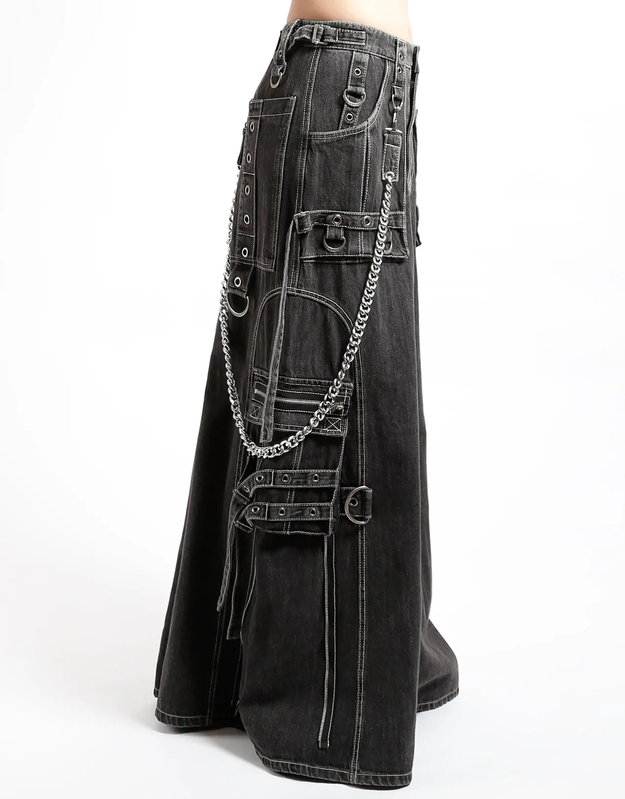 Elastic Fit STRENGTH SKIRT BLACK DENIM