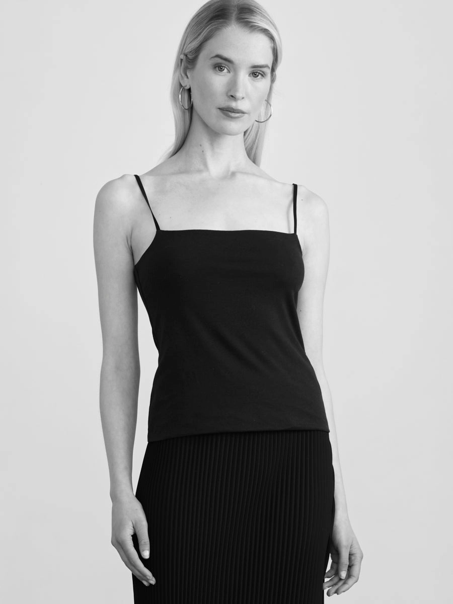 Low Profile Collar STRETCH PIMA SQUARE NECK TANK