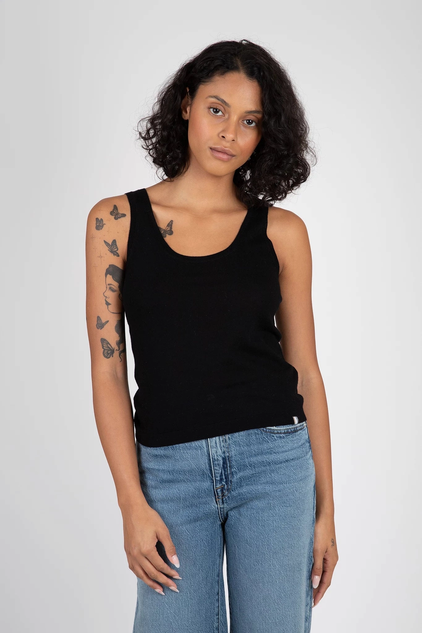 Smooth Zipper Integration ReflectiveAccents Laguna Merino Tank