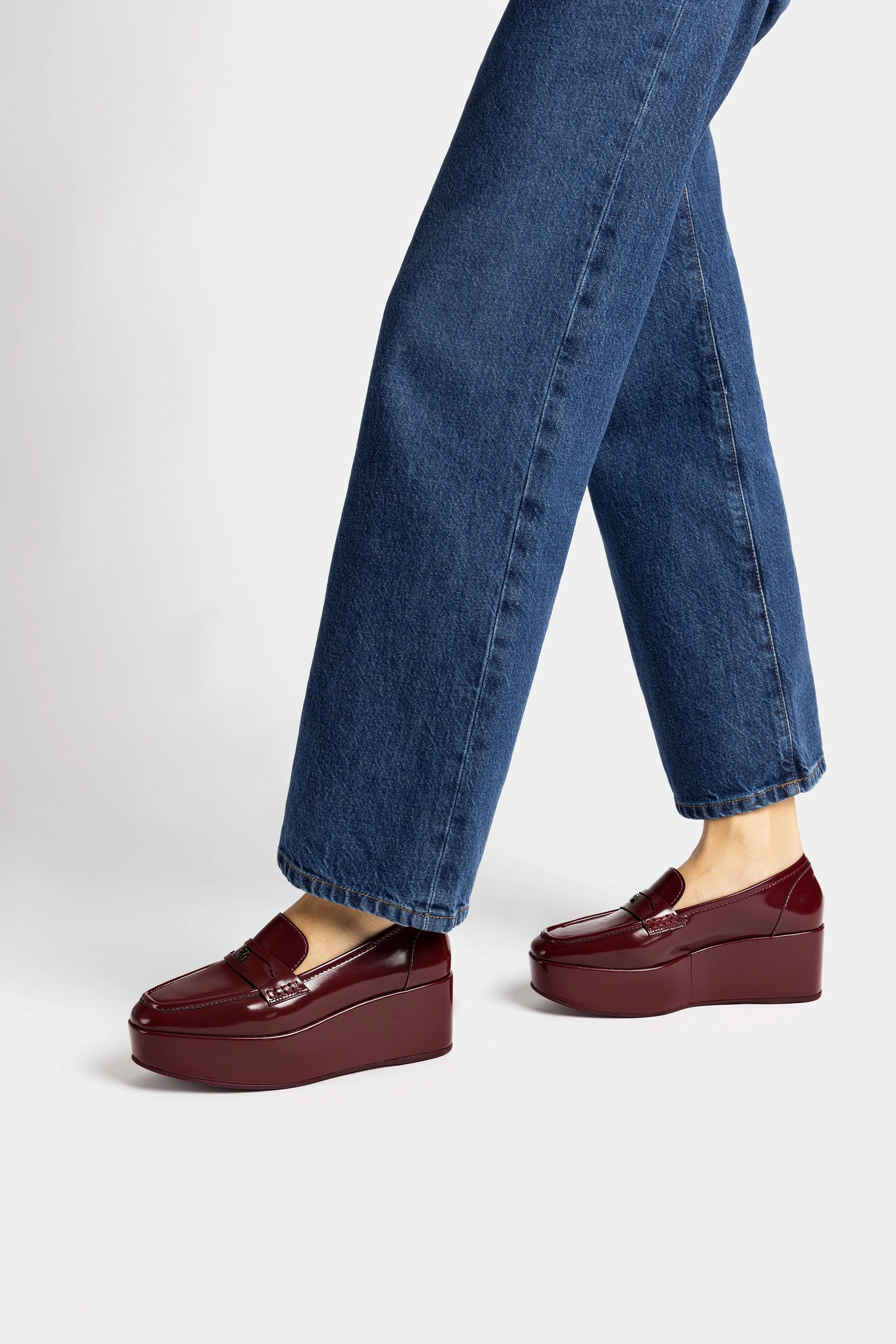 All Daywear Suki Flatform Loafer In Burgundy Box Leather