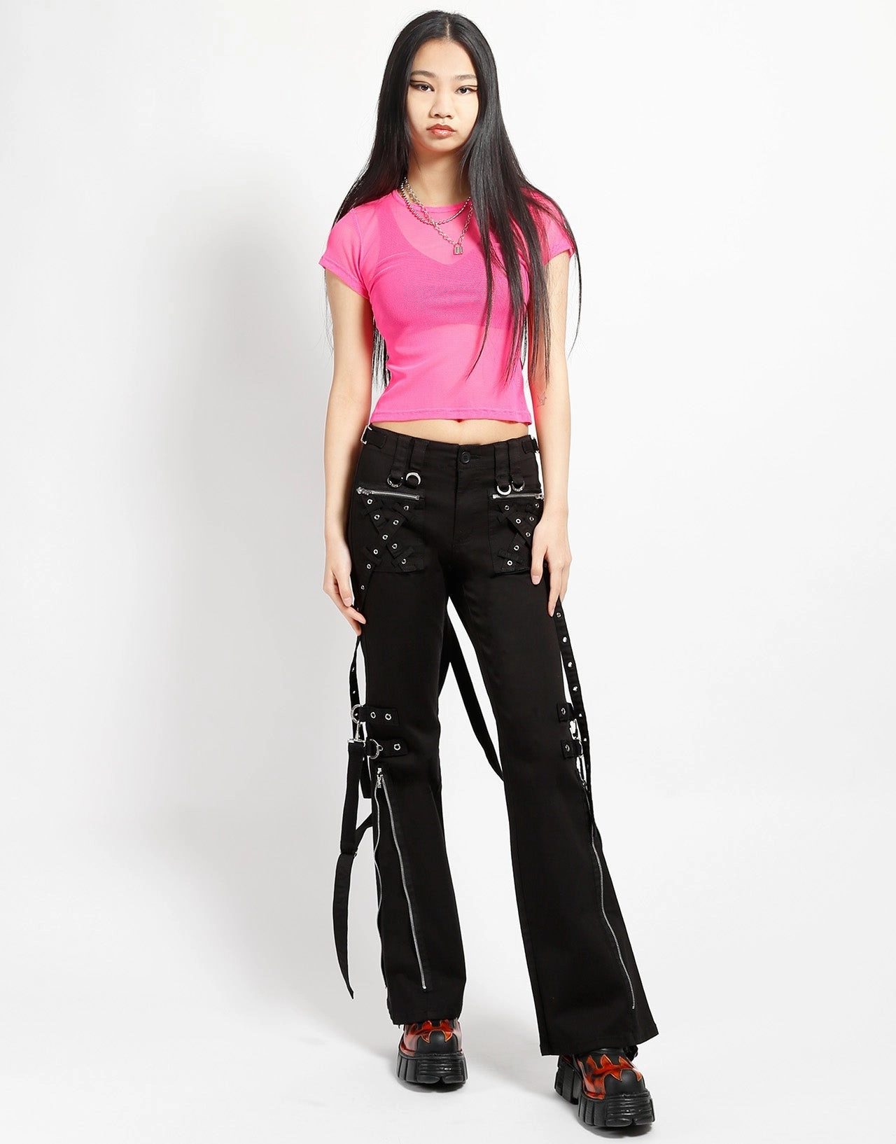 BABY TEE FISHNET PINK Everyday Jacket Elastic Edge Binding