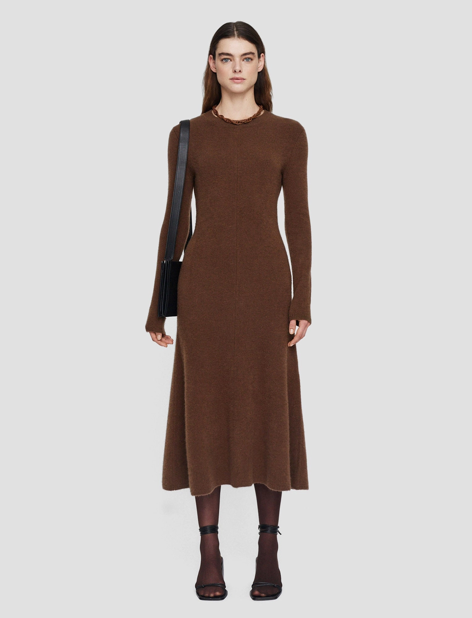 Brushed Cashmere Dress Reinforced Hemline