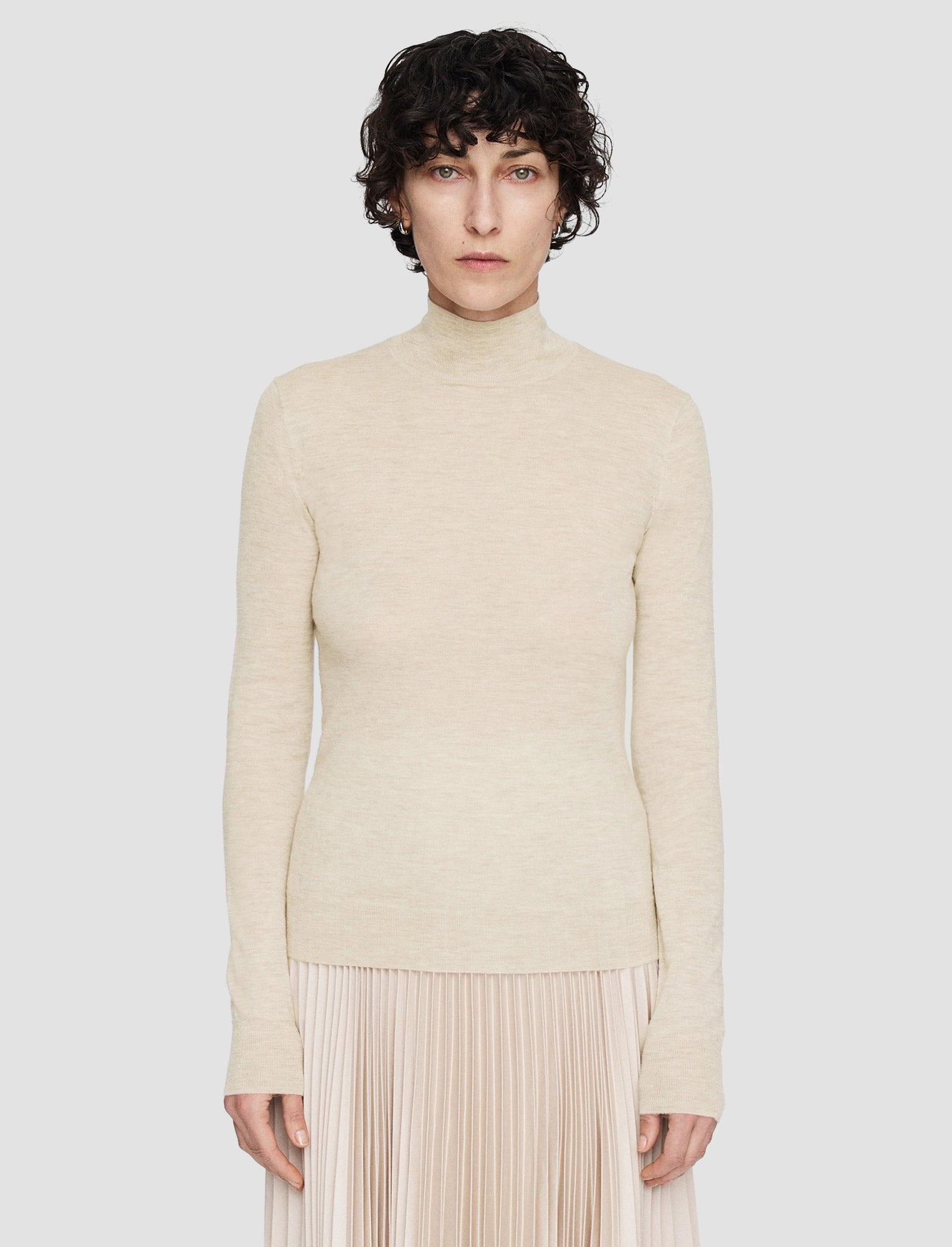 DoubleLayered Collar Cashair High Neck Jumper