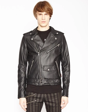 Ergonomic Paneling Storage Faux Leather Moto Jacket