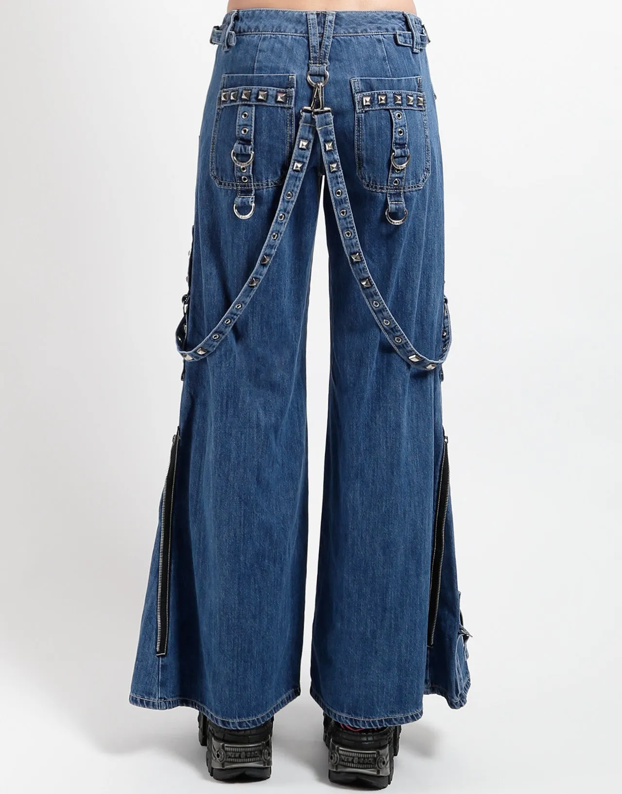 OrganicCotton STUDDED POWER PANT BLUE DENIM