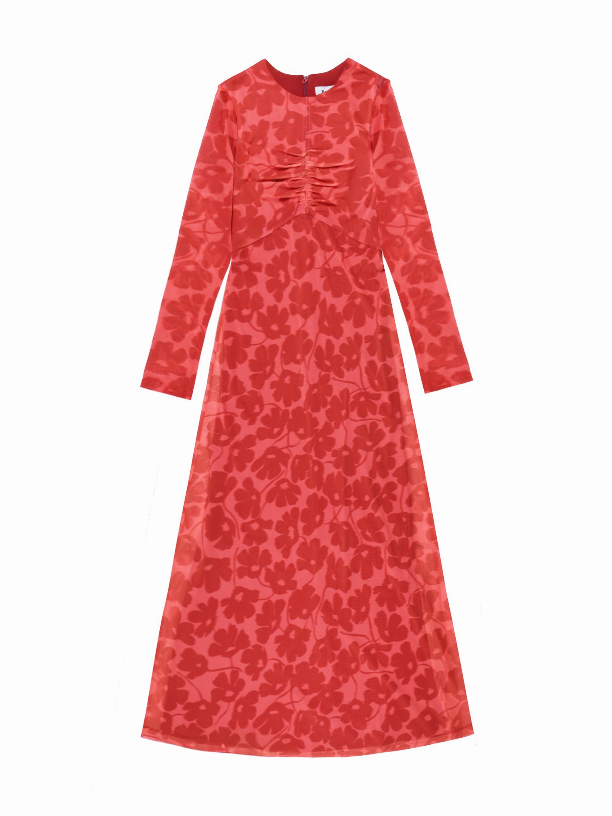 Floral-Print Mesh Midaxi Dress Quick Drying Comfortable Wear