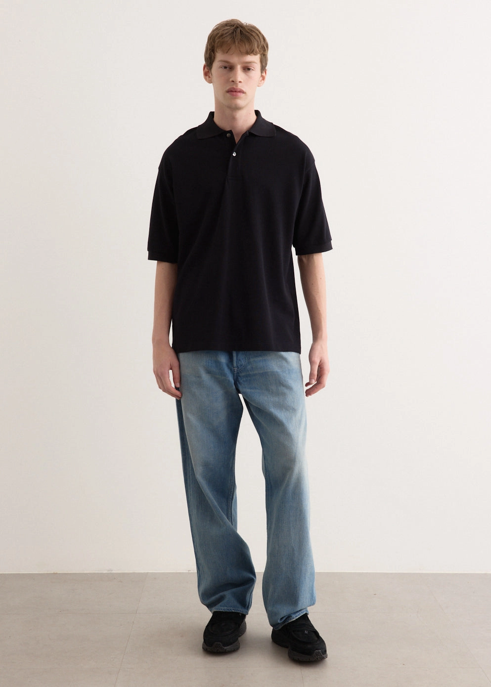 Basic Layers Daily Fashion Selvedge Faded Light Denim Wide Pants