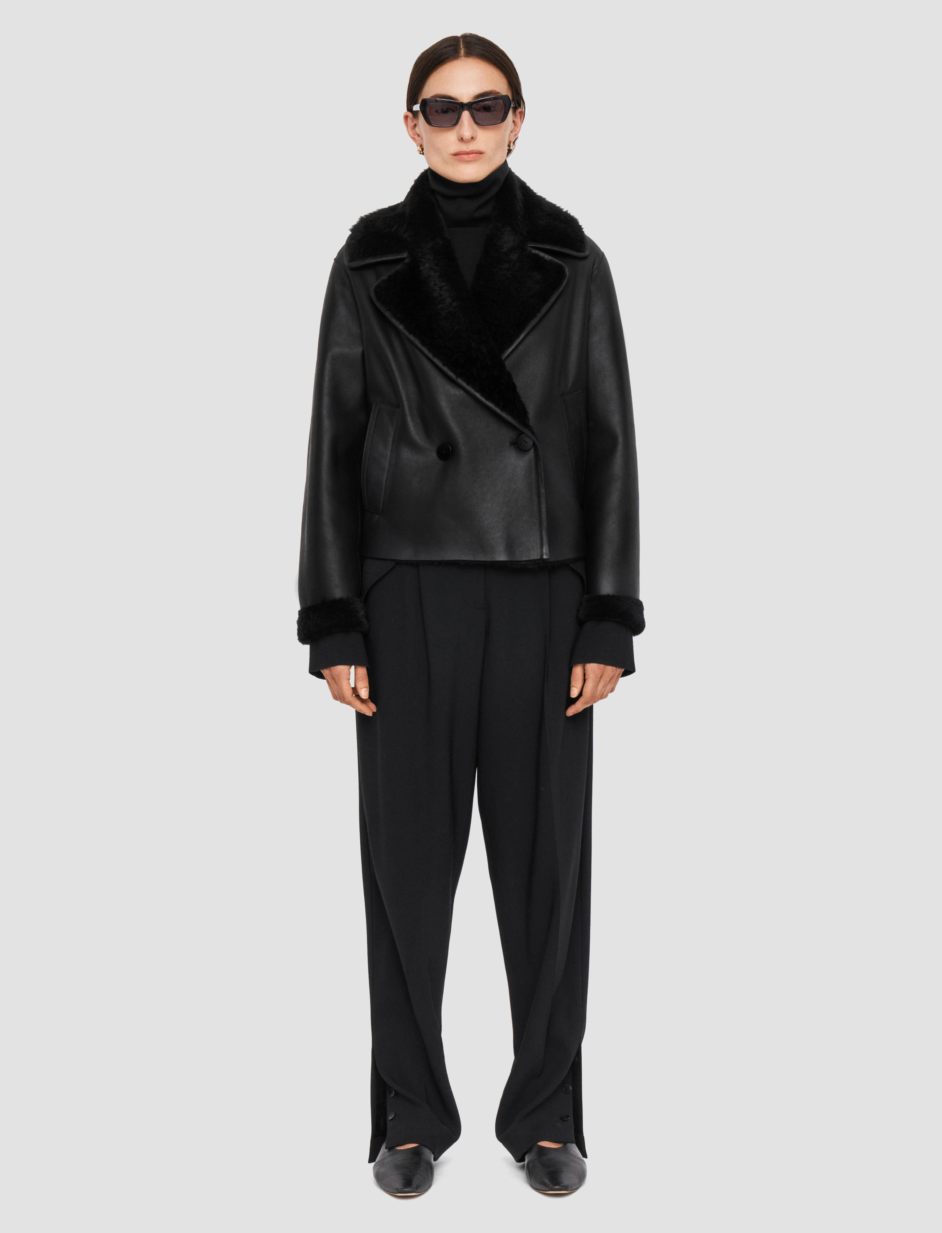 ReinforcedEdging Reflective details Rousse Textured Shearling Jacket