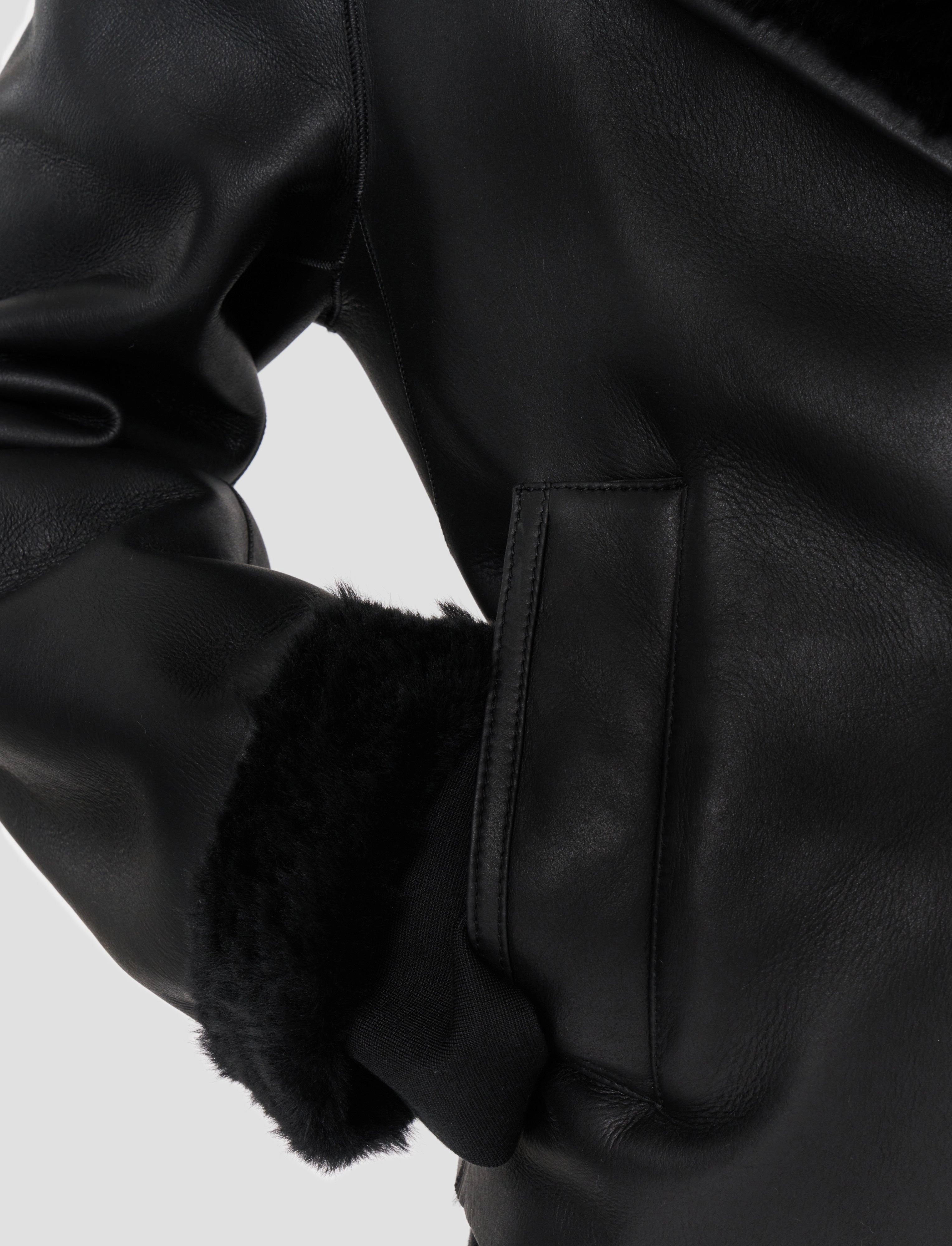 Durable Double Stitching Rousse Textured Shearling Jacket