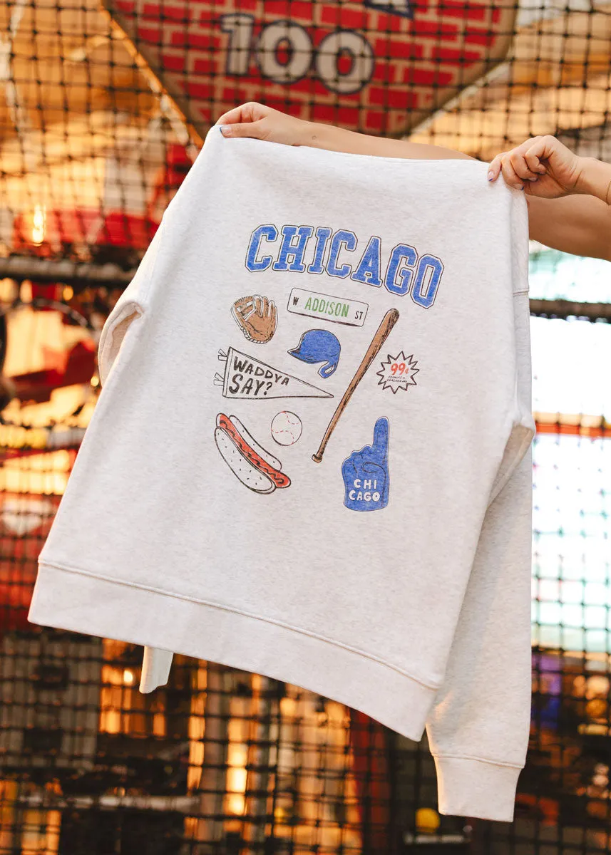 Chicago Game Day Icons Sweatshirt Friction Resistant Edging